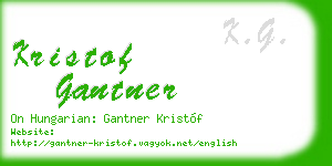 kristof gantner business card